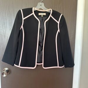 Jones Studio Black Blazer with Pink Trim